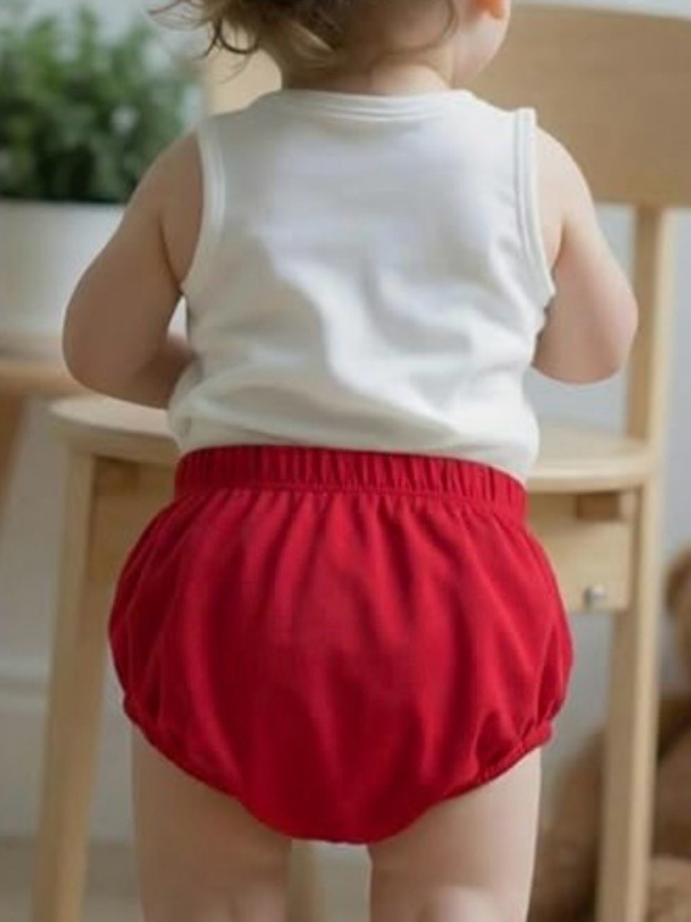Red Baby Bloomer Diaper Cover